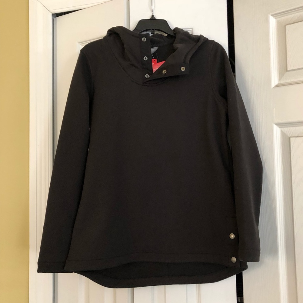 North Face black pullover with button detail.